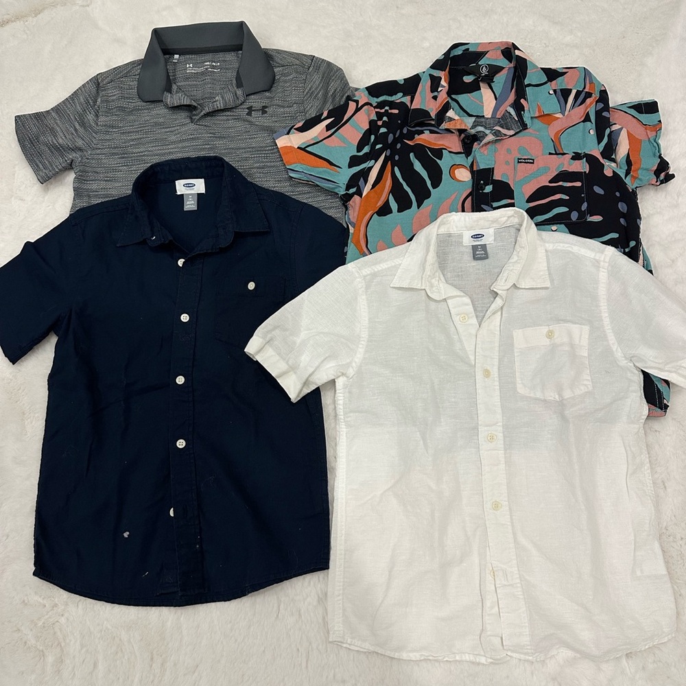 Under Armour Gray and Blue Button Down Shirts